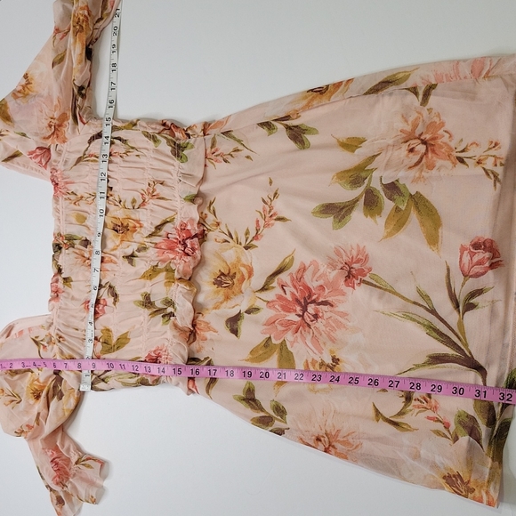 Derek Heart Pink Floral Dress SZ L - Picture 6 of 10